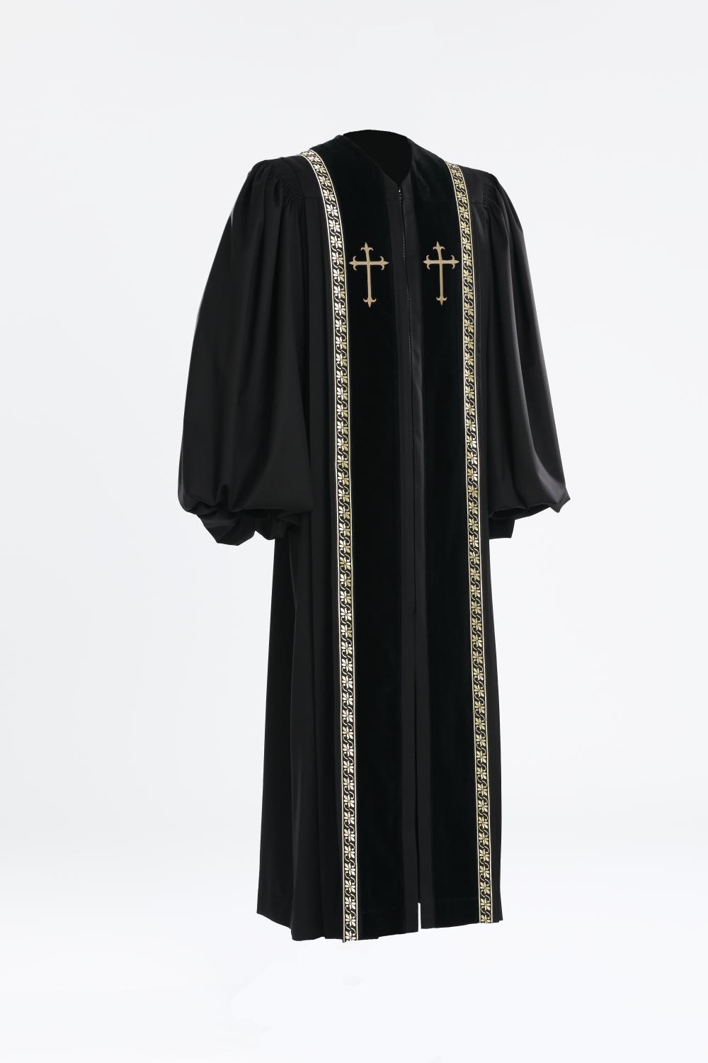 Manufaktur Bavaria, VISCOSE, RT Wesley RT Clergy Robe, Schwarz
