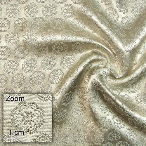 D3 Innenfutter Flowers  mit Jacquard-Einwebung, silber