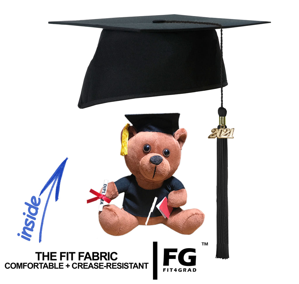 Doktorhut, Talar, Jahreszahlquaste, Sch�rpe & Teddy ELEGANT - Seitenansicht | COLLEGE FASHION