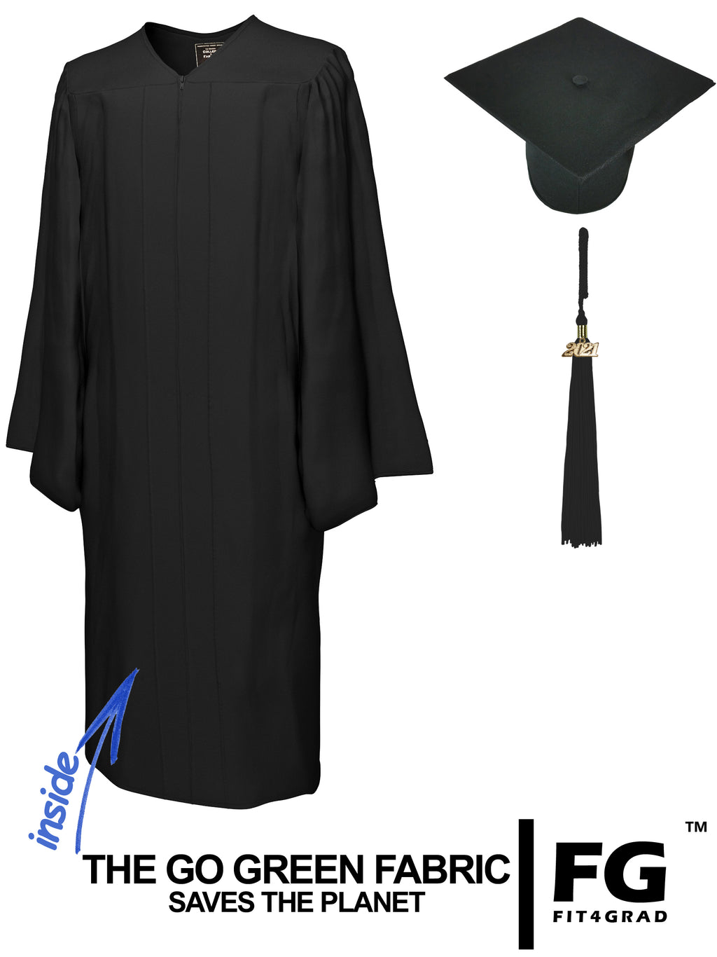 Doktorhut, Talar & Jahreszahlquaste, GO GREEN - Hauptansicht | COLLEGE FASHION