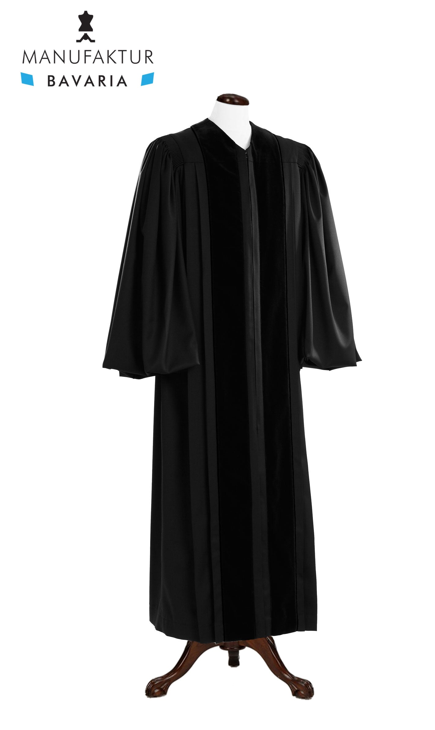 Manufaktur Bavaria, MERINO SEIDE, John Wesley Clergy / Pulpit Robe, Schwarz