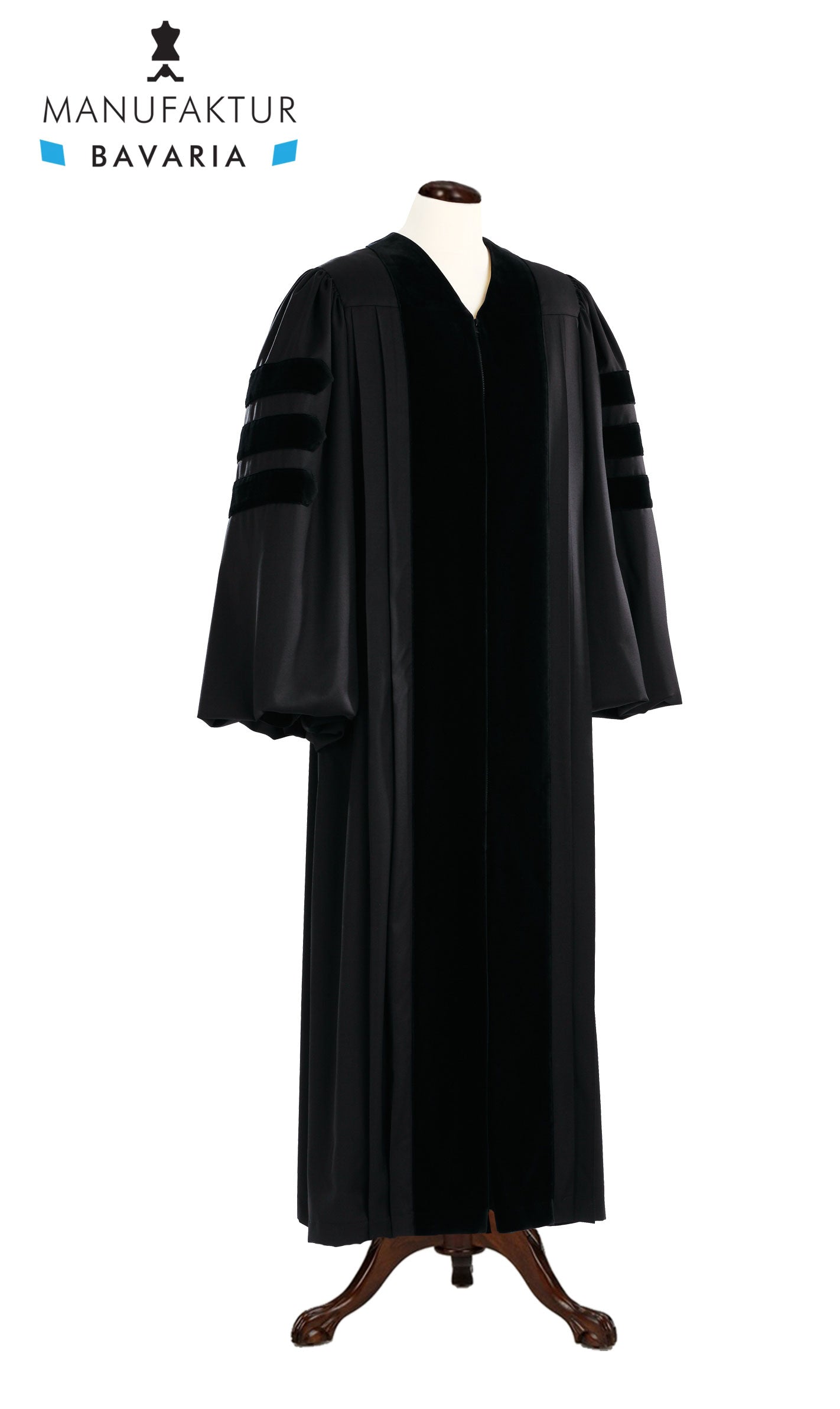 Manufaktur Bavaria, MERINO SEIDE, Doktor Clergy / Pulpit Robe, Schwarz