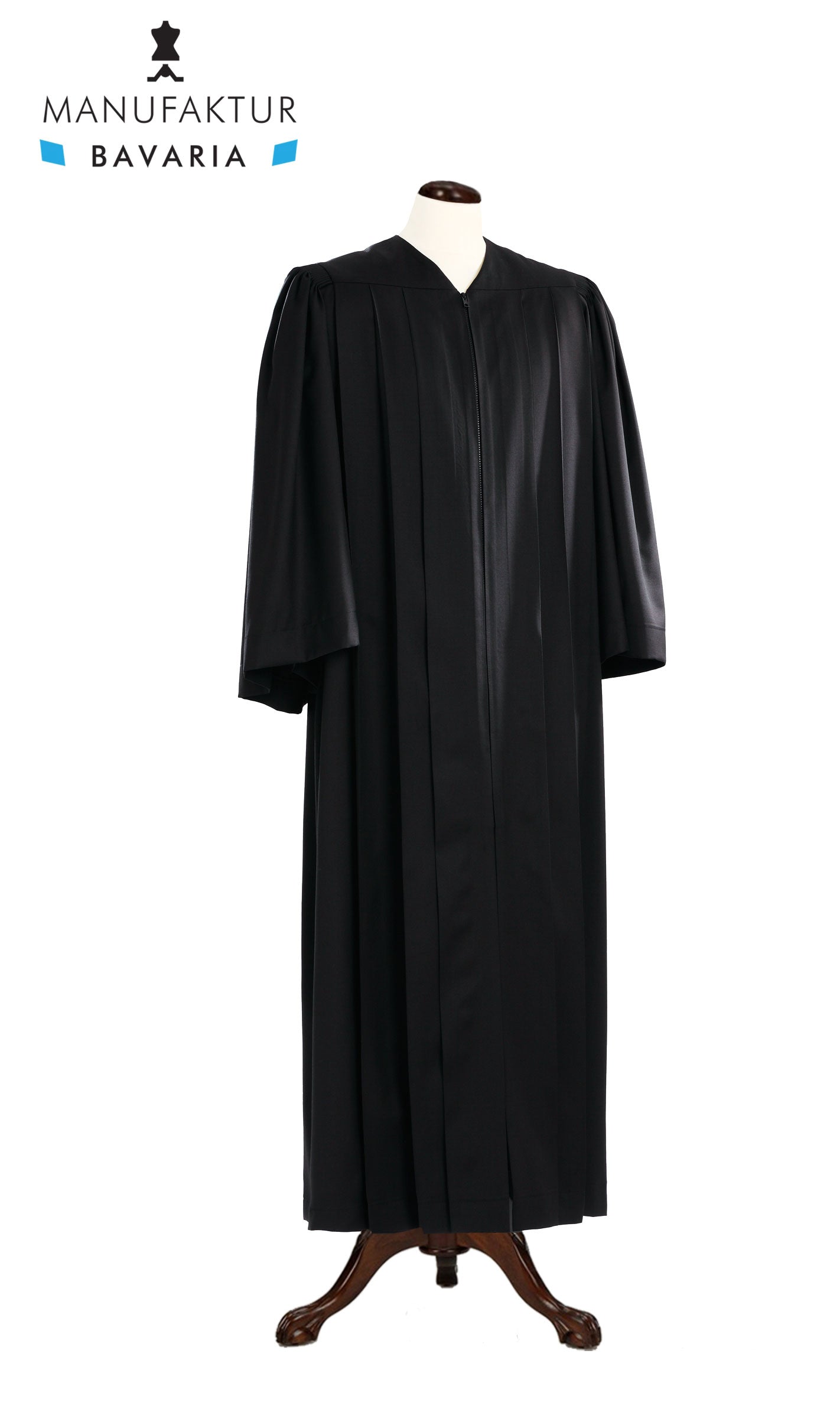 Manufaktur Bavaria, MERINO SEIDE, Traditional Geneva Clergy / Pulpit Robe, Schwarz