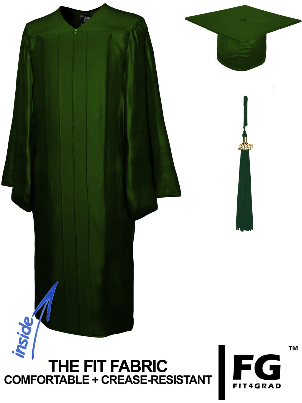 Doktorhut, Talar & Jahreszahlquaste, Qualit�t Shiny - Rueckansicht | COLLEGE FASHION