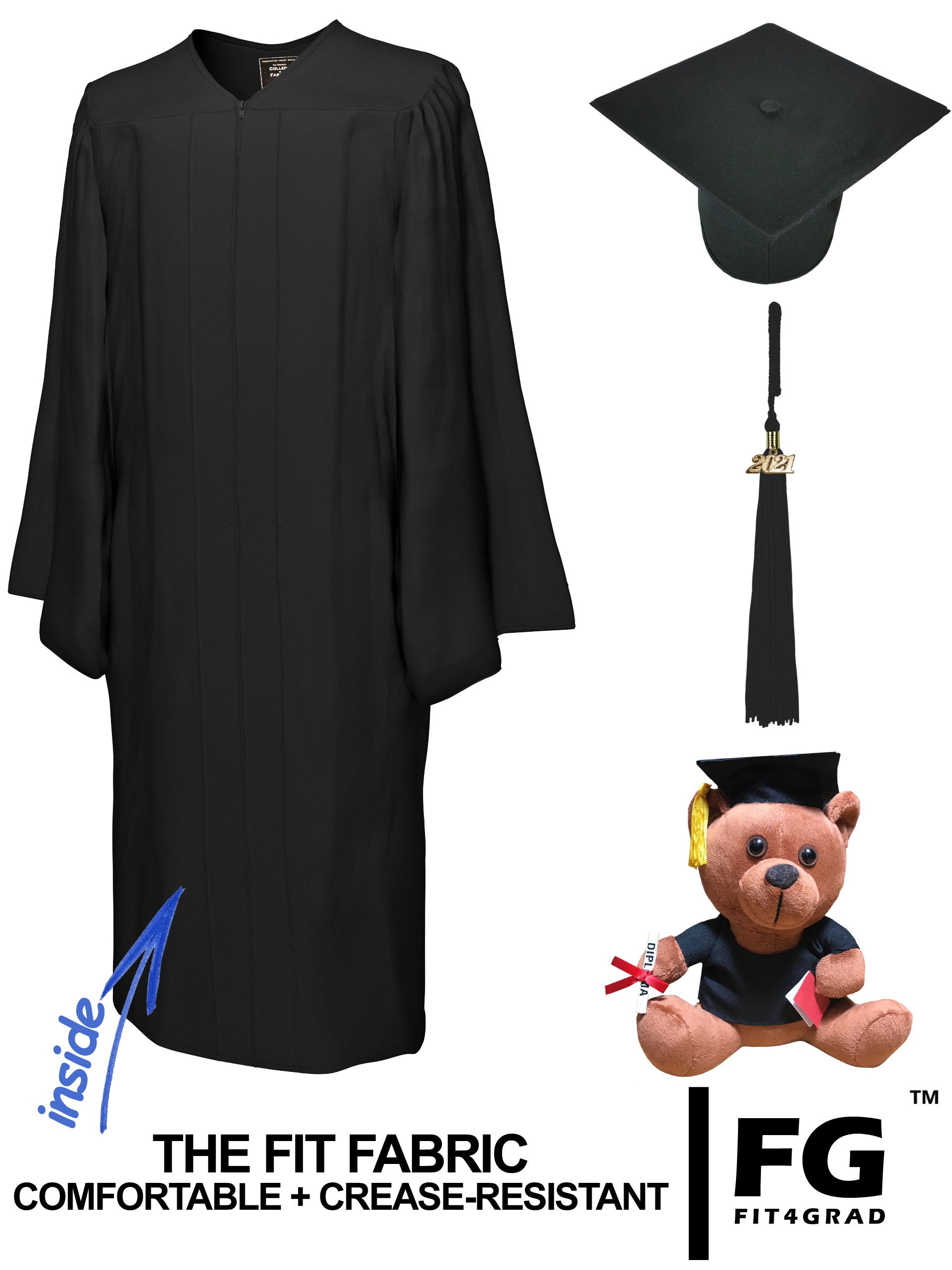 Doktorhut, Talar, Jahreszahlquaste & Teddy, GO GREEN - Hauptansicht | COLLEGE FASHION