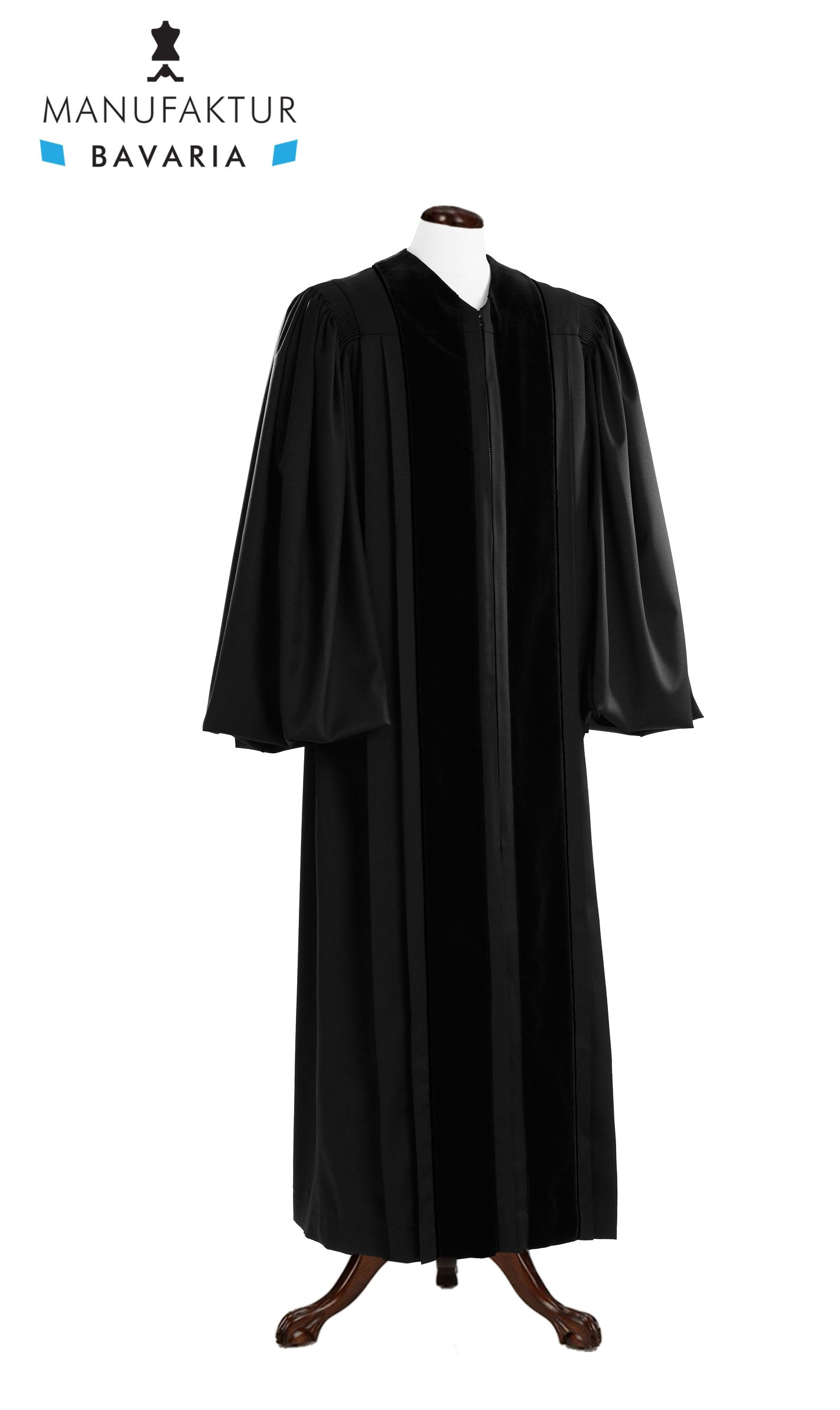 Manufaktur Bavaria, VISCOSE, Front Velvet Geneva Pulpit Robe, Schwarz