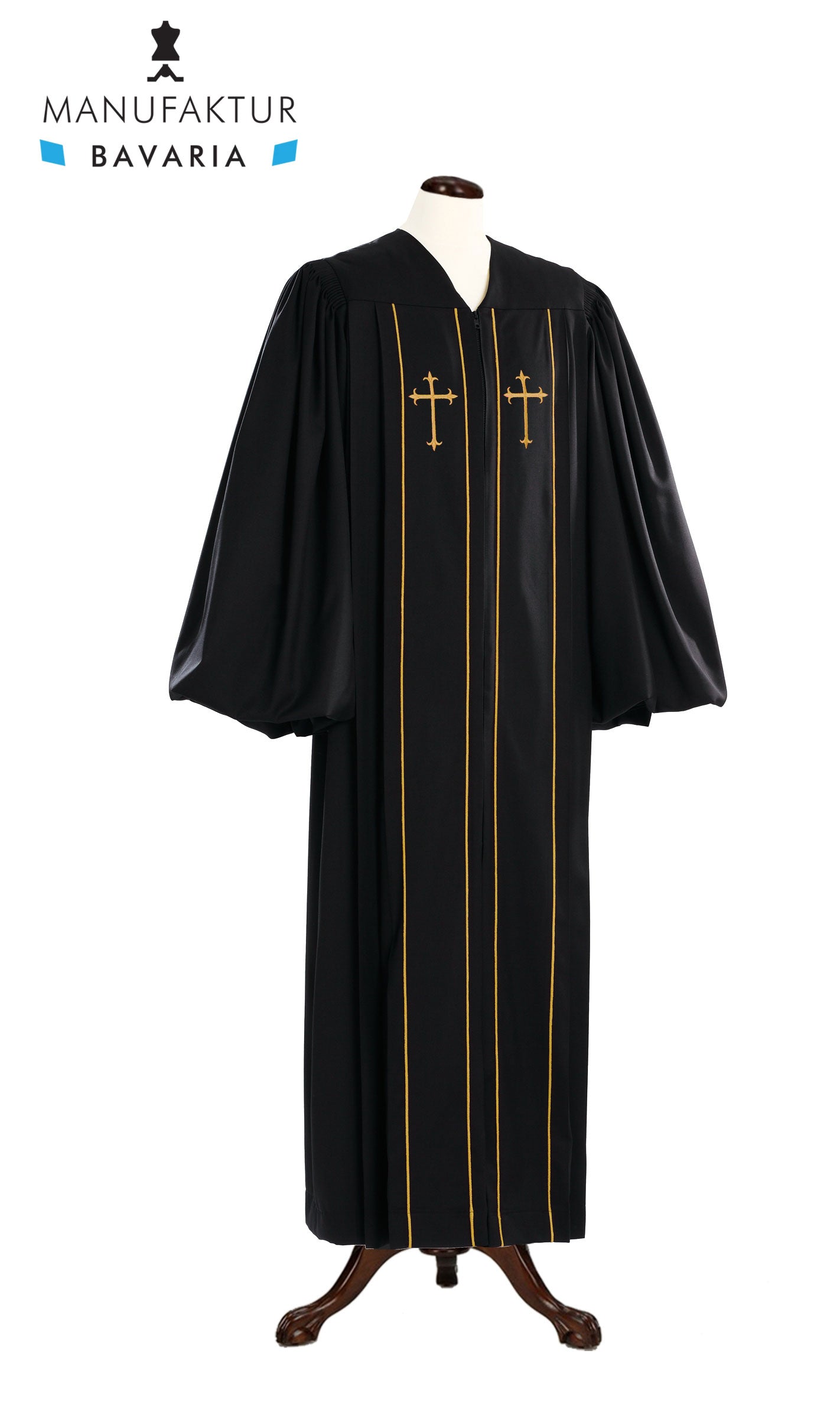Manufaktur Bavaria, MERINO SEIDE, Custom Cleric Clergy / Pulpit Robe, Gold Schwarz/Gelb