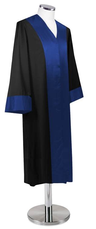 Professor Talar blauer Atlasbesatz