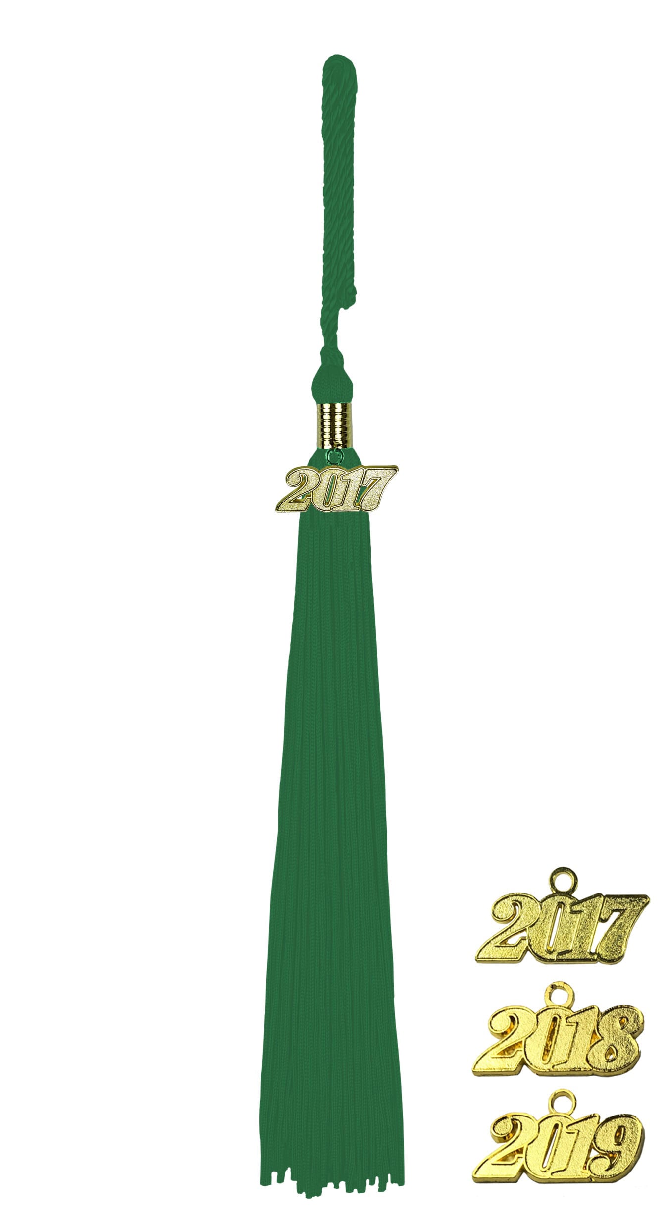 Quaste (Tassel) mit Jahreszahl smaragd-grün