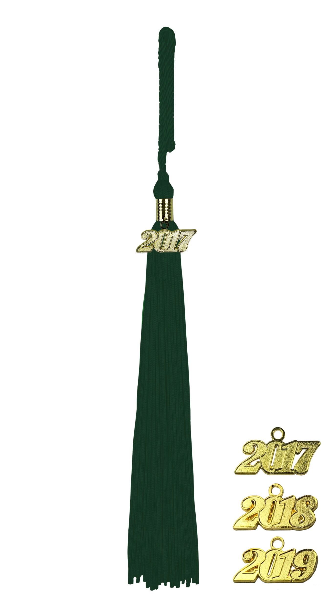 Quaste (Tassel) mit Jahreszahl forst-grün