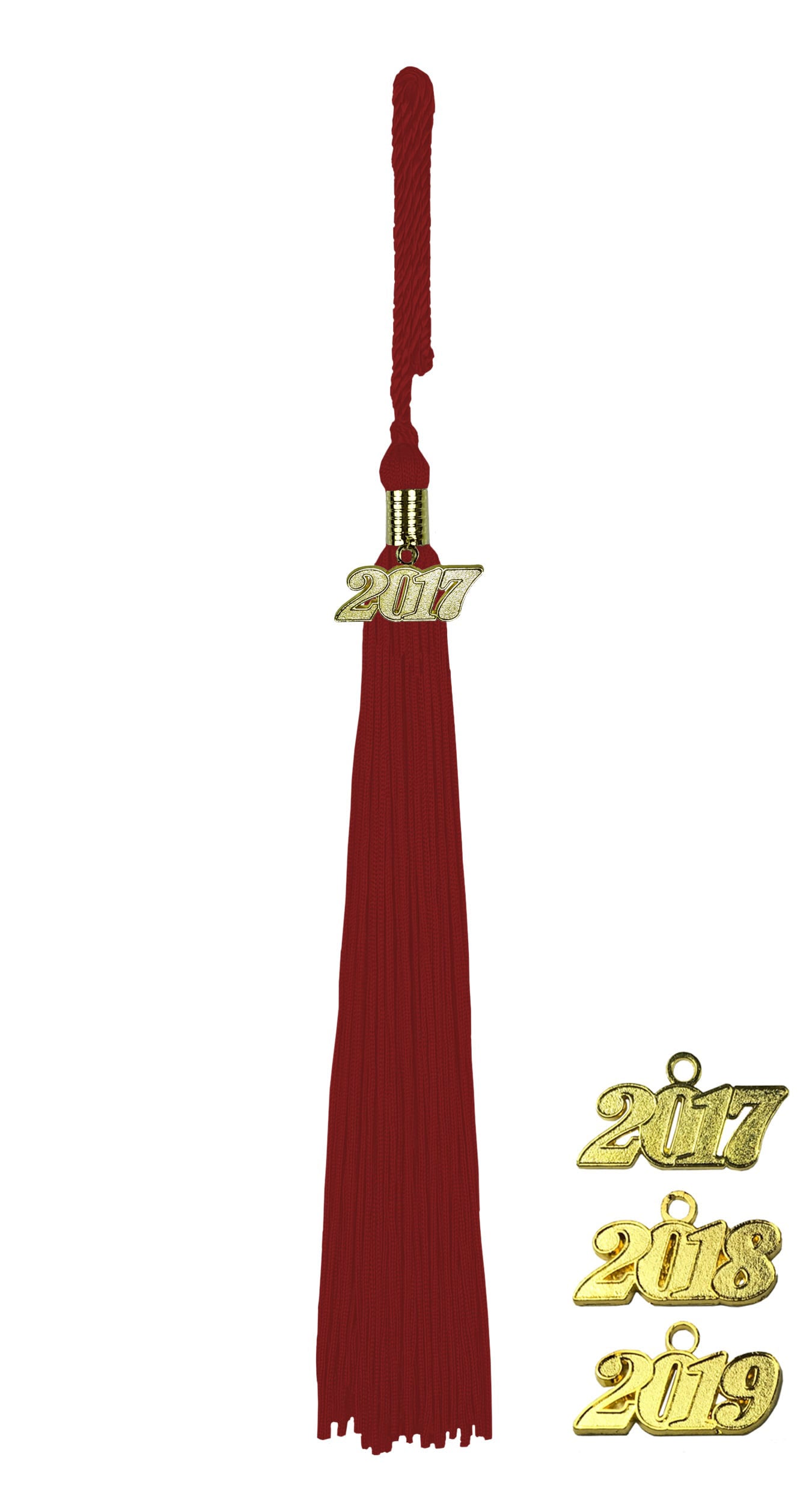 Quaste (Tassel) mit Jahreszahl bordeaux-rot