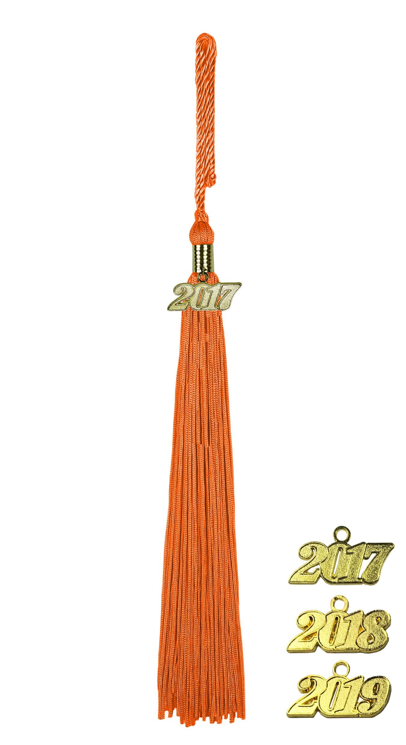 Quaste (Tassel) mit Jahreszahl orange
