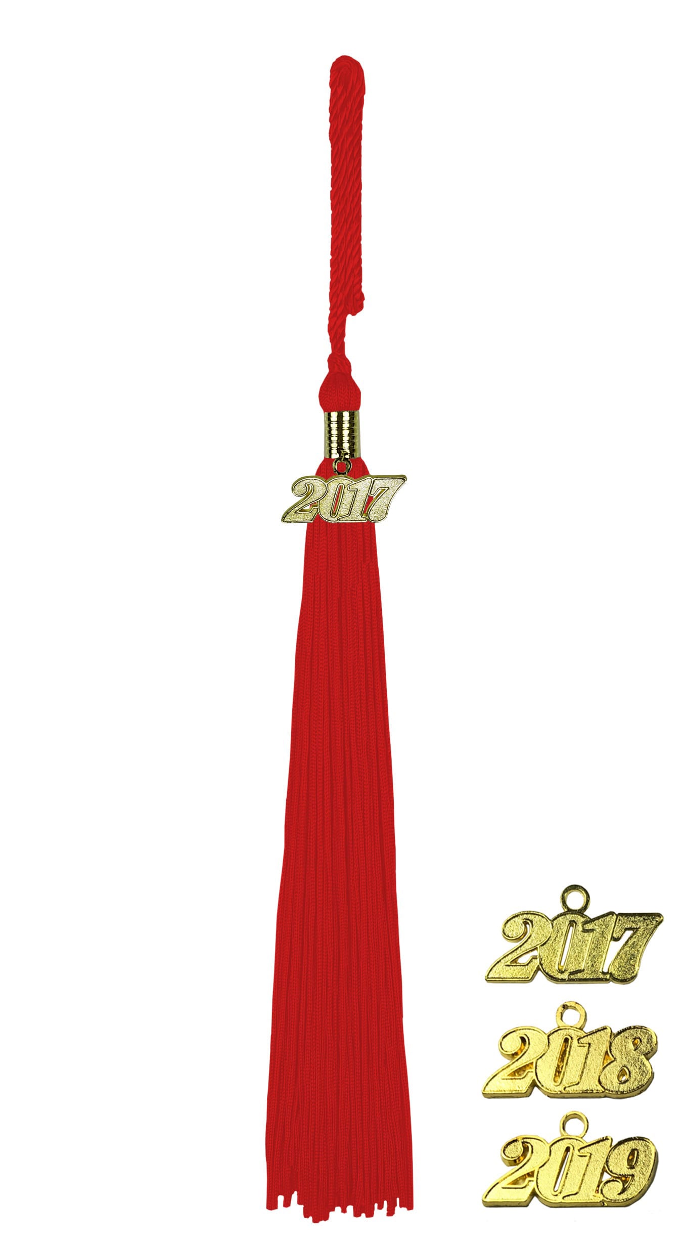 Quaste (Tassel) mit Jahreszahl rot