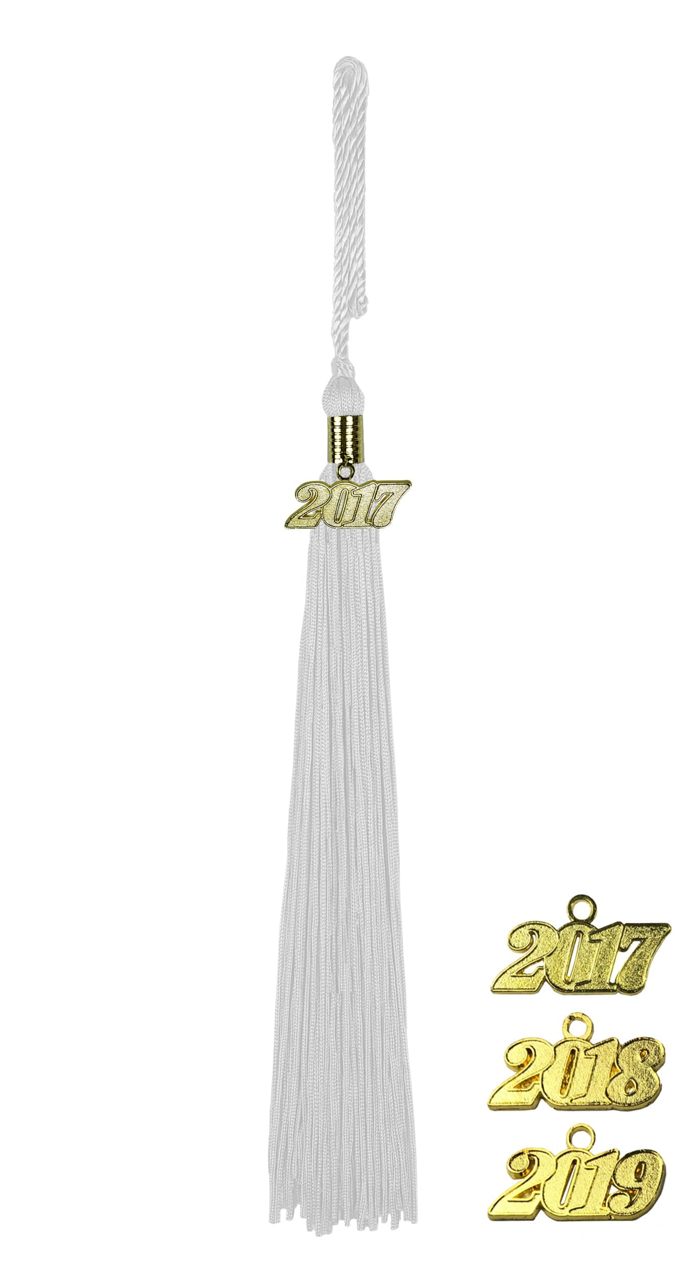 Quaste (Tassel) mit Jahreszahl weiss